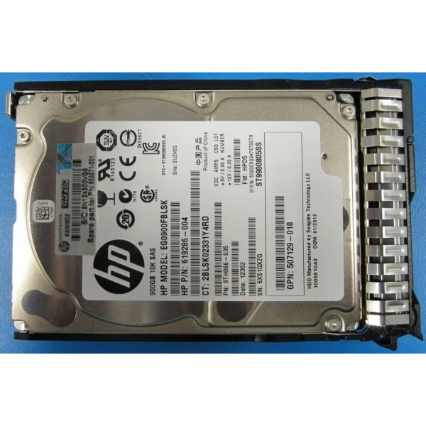 Hard Drive HP 653971-001 SAS 2.5" 900 Gigas 10 Krpm