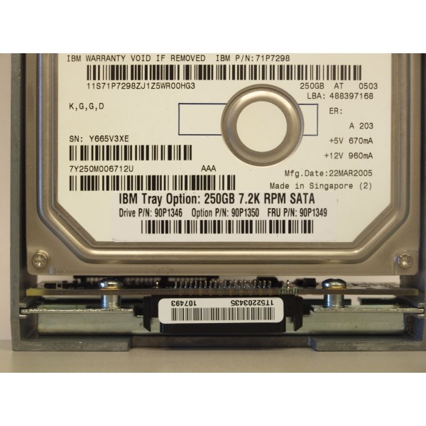 Disque Dur IBM Sata 3.5 7200rpm 250 Gb 90P1349