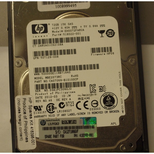 Used disk drive HP 518022-001 serveur-occasion.com