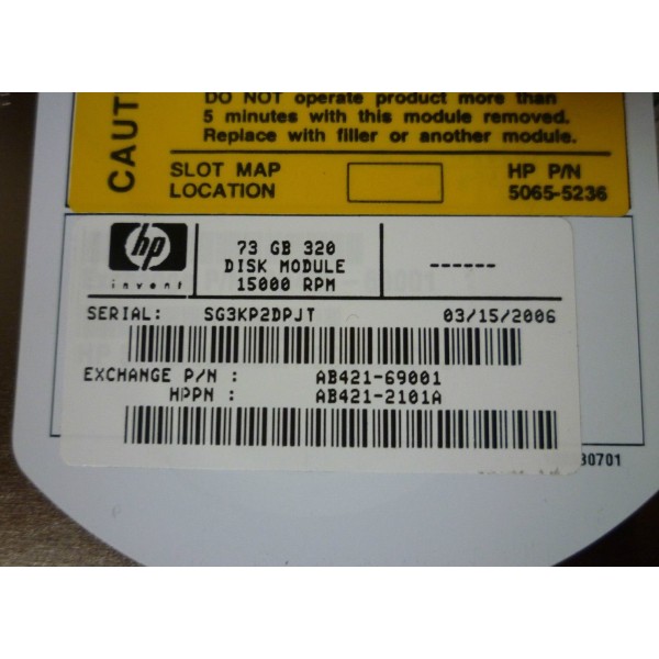 AB421-67001 Disque dur HP d'occasion