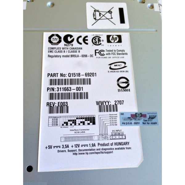 Used Tape drive HP LTO2 BRSLA-0206-DC serveur-occasion.com