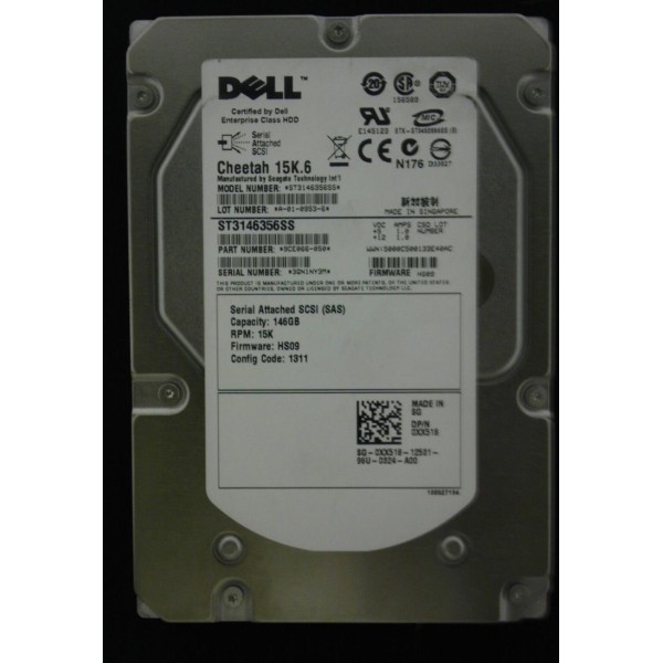 Disque dur DELL XX518 SAS 3.5" 146 Gigas 15 Krpm