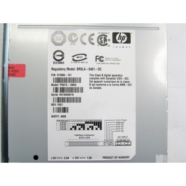 Unidad de cinta usada HP LTO3 973605-101 serveur-occasion.com