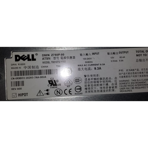 Used Power-Supply DELL 0RX833 serveur-occasion.com