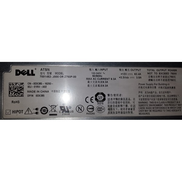 Used Power-Supply DELL 0DX385 serveur-occasion.com