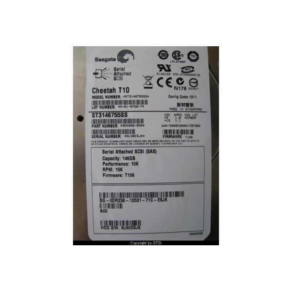 Disque Dur Dell SAS 3.5 10Krpm 146 Gb DR238