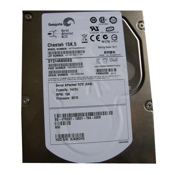 Disque Dur Dell SAS 3.5 15Krpm 146 Gb TK237