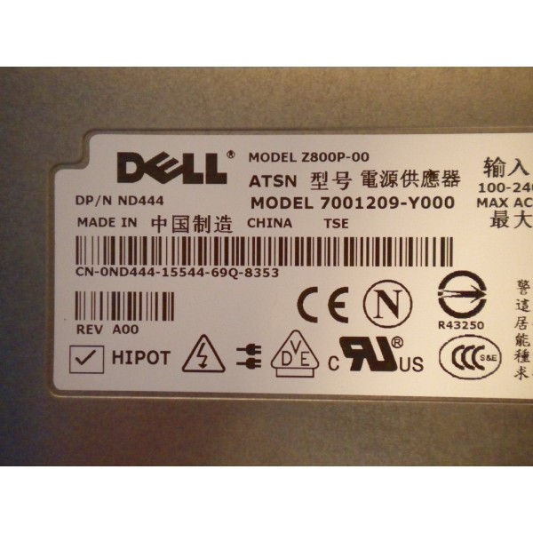 Alimentation pour Dell Poweredge 1900 Ref : ND444