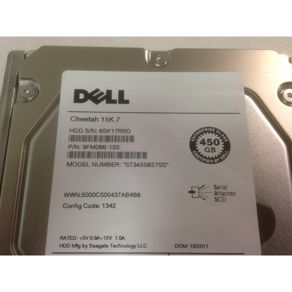 Disque Dur SEAGATE ST3450857SS SAS 3.5" 15Krpm 450 Gigas