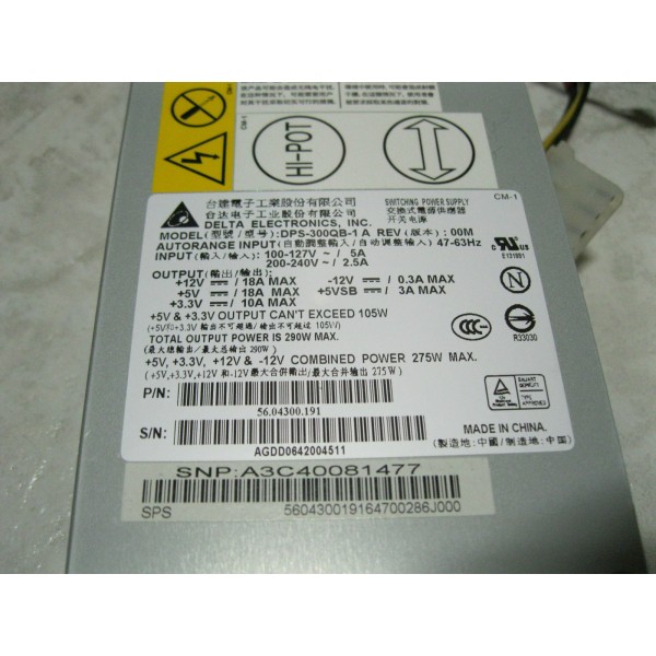 Alimentation pour Fujitsu Fujitsu RX100 S4 Ref : DPS-300QB-1 A