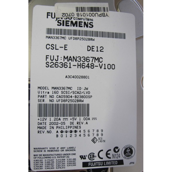 Disk drive FUJITSU MAN3367MC