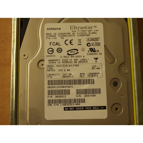 Hard Drive EMC PY611 FIBRE 3.5" 146 Gigas 15 Krpm