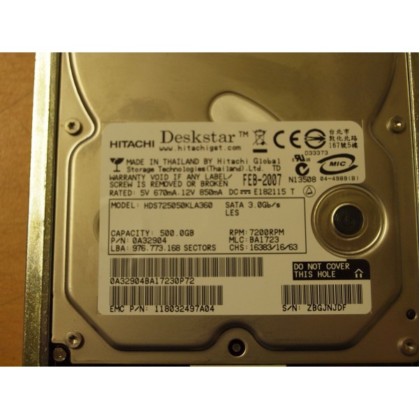 Disque Dur Dell/Emc Fibre 3.5 7200rpm 500 Gb 0DY128