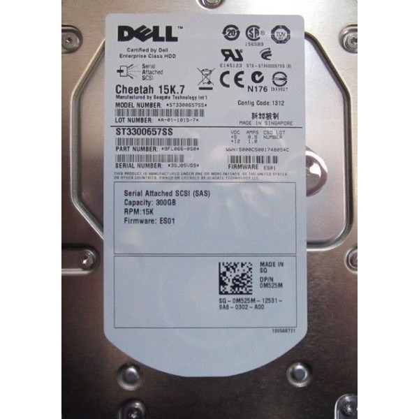 Disque Dur Dell M525M SAS 3.5" 15Krpm 300 Gigas