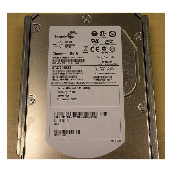 Disque Dur Dell ST373455SS SAS 3.5" 15Krpm 72 Gigas