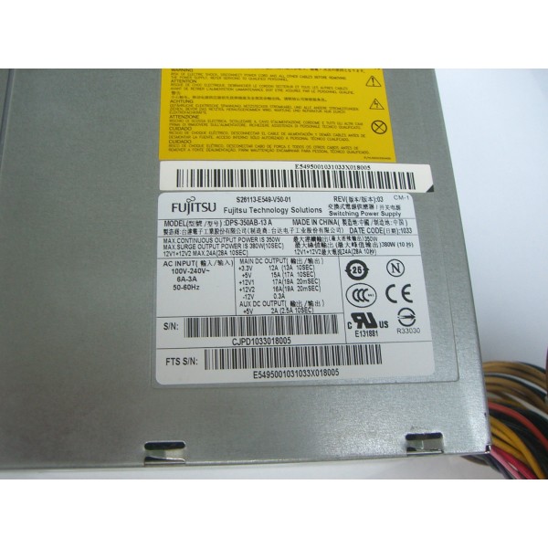 Alimentation pour FUJITSU TX150S7 Ref : S26113-E549-V50-01