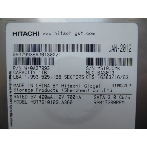 Disque dur FUJITSU HDT721010SLA360