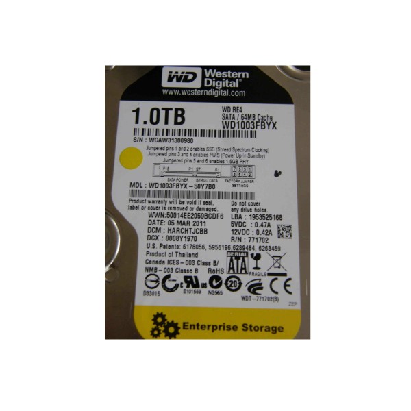 WD Disk drive WD1003FBYX 1000 Gigas SATA II 3.5" 7200 Rpm