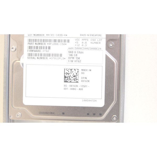 DELL Disk drive 0X162K 146 Gigas SAS 2.5" 15 Krpm R610 R710 R810, R910 MD1220