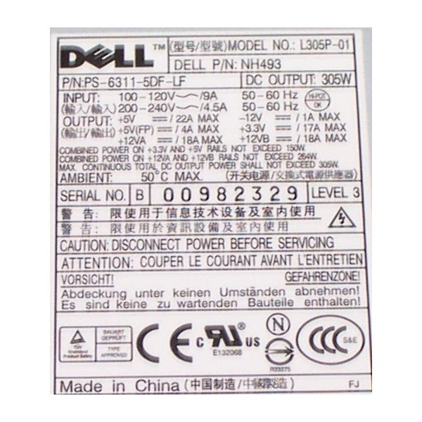 Used Power-Supply DELL NH493 serveur-occasion.com