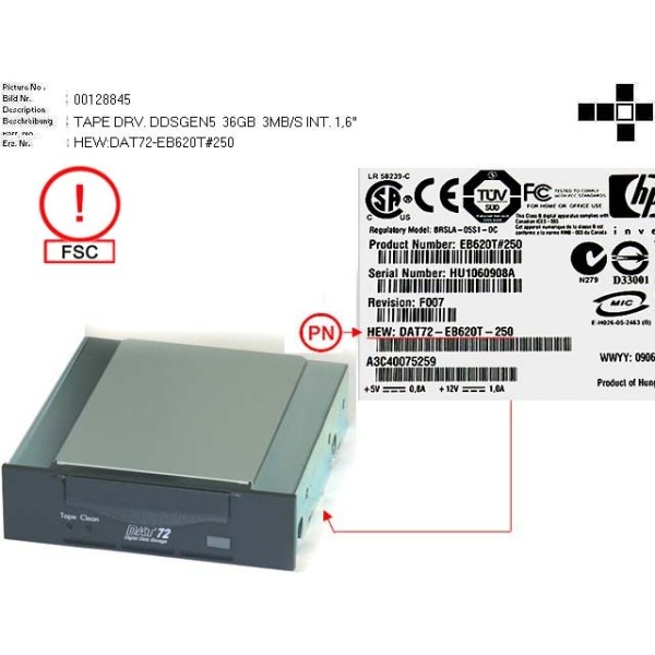 Sauvegarde DAT72 Hp DAT72-EB620T-250