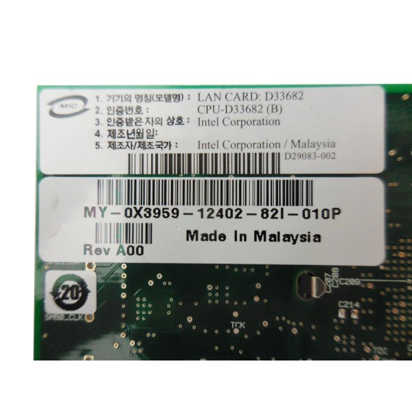 DELL Intel PRO/1000PT1GB Dual Port FH Network Card 0X3959
