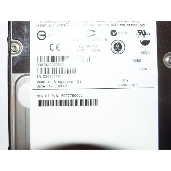 Hard Drive NEC 6927780000 SCSI 3.5" 72 Gigas 10 Krpm