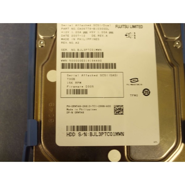 Disque Dur Dell SAS 3.5 15Krpm 72 Gb RW548 GJ617