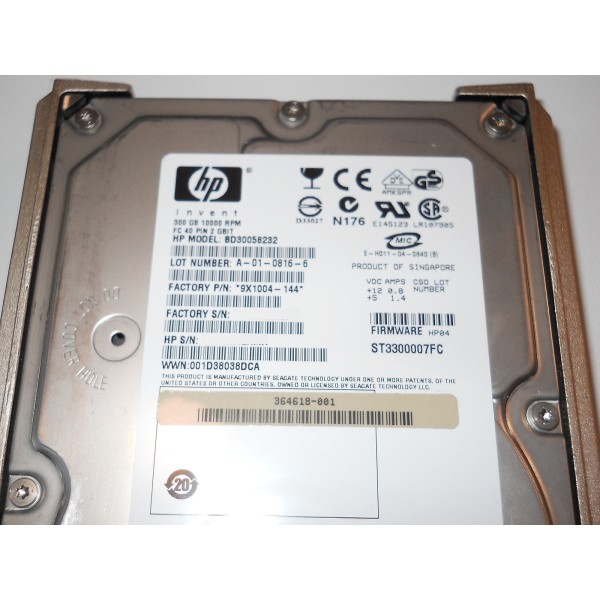 Disque Dur Hp Fibre 3.5 10Krpm 300 Gb 366023-002