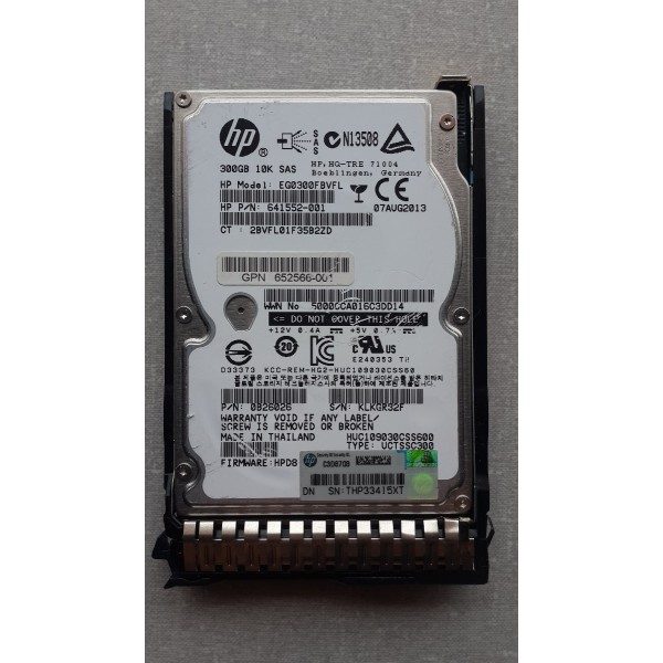 Dischi HP 653955-001 G8 300 Gigas SAS 2.5" 10 Krpm