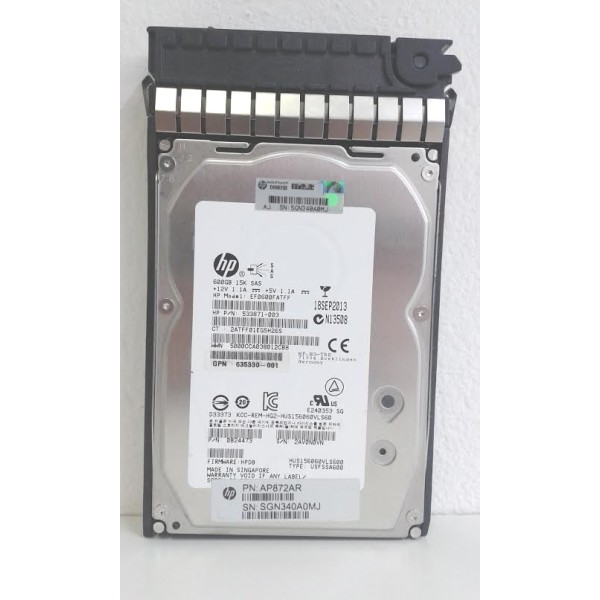 HP Disk drive AP872A 600 Gigas SAS 3.5" 15 Krpm
