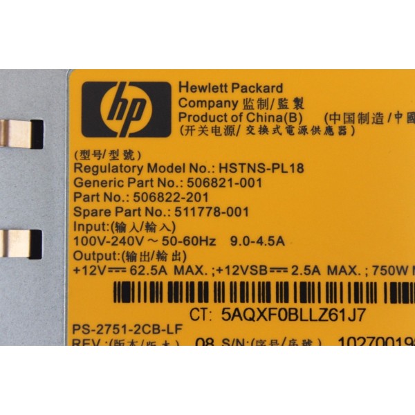 Netzteil HP Proliant DL380/ML350 G6 HSTNS-PL18