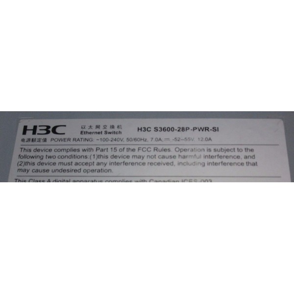 Switch 24 Ports H3C :  LS-3600-28P-EI