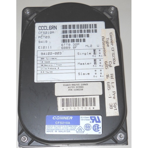 Hard Drive CONNER CFS210A PATA-IDE 3.5" 210 Gigas 7200 Rpm