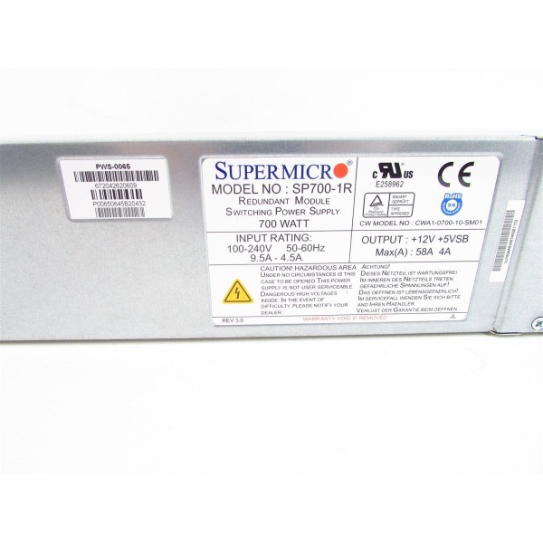 Alimentation SUPERMICRO SP700-1R