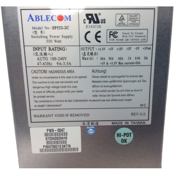 Alimentation ABLECOM SP552-2C