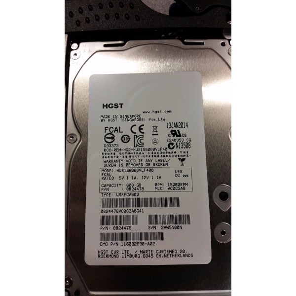 Hard Disk EMC 005049033 SATA 3.5" 600 Gigas 15 Krpm