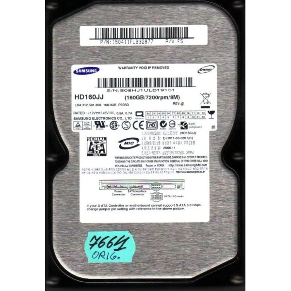 Disco Duro FUJITSU E-H011-05-0397(B) SATA 3.5" 160 Gigas 7200 Rpm