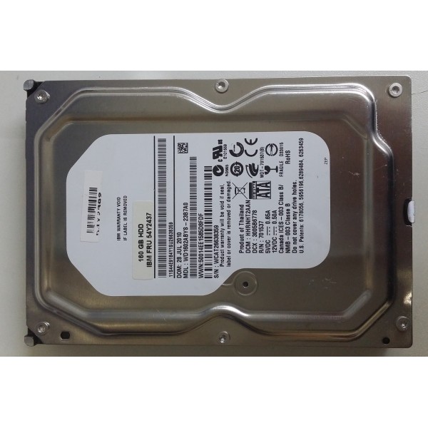 Disque dur WD WD1602ABYS SATA 3.5" 160 Gigas 7200 Rpm