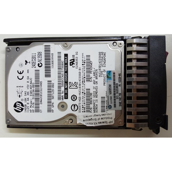 Hard Disk HP 432320-001 SAS 2.5" 146 Gigas 10 Krpm
