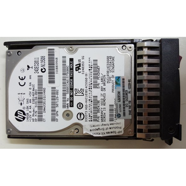 Disque dur HP 432320-001 SAS 2.5" 146 Gigas 10 Krpm