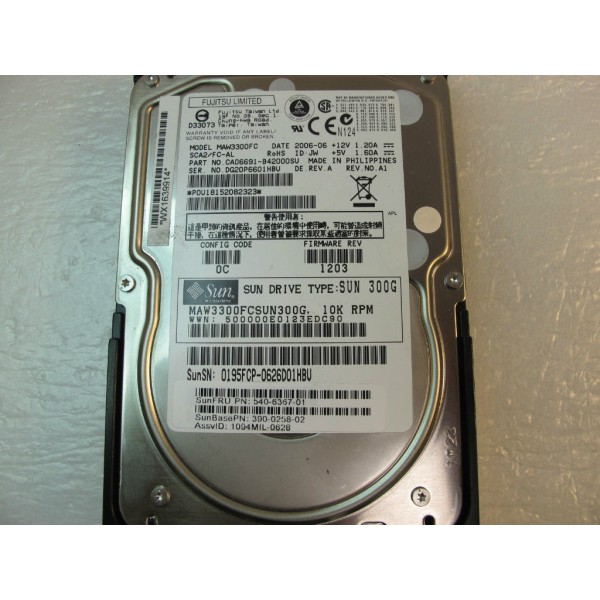 Disque Dur SUN FIBRE 3.5 10 Krpm 300 Gb 390-0258-02