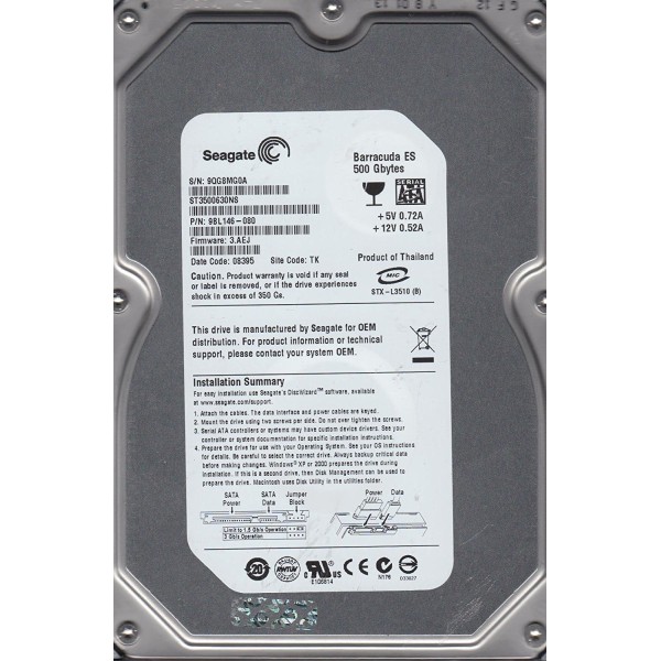 Hard Drive DELL 9BL146-080 SATA 3.5" 500 Gigas 7200 Rpm