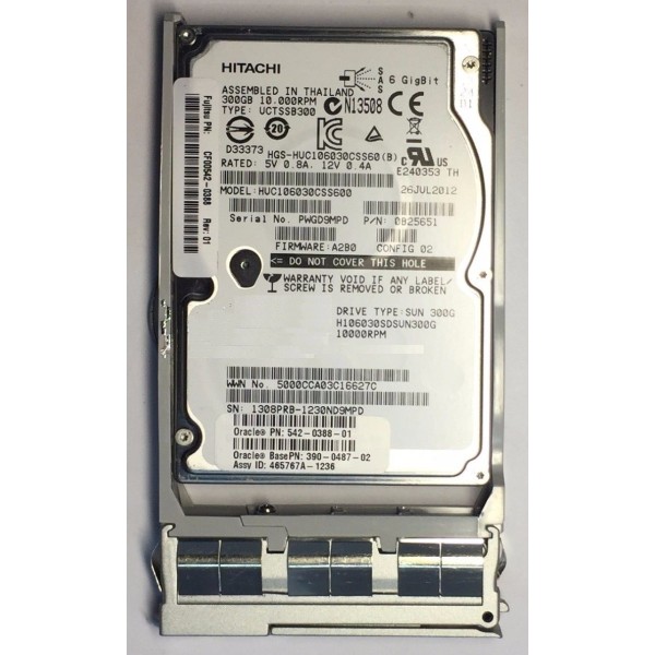 Disque Dur SUN SAS 2.5 10 Krpm 300 Gb 542-0388-01