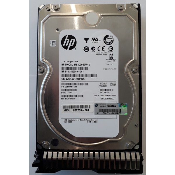 Hard Drive HP 695503-001 SATA 3.5" 1000 Gigas 7200 Rpm