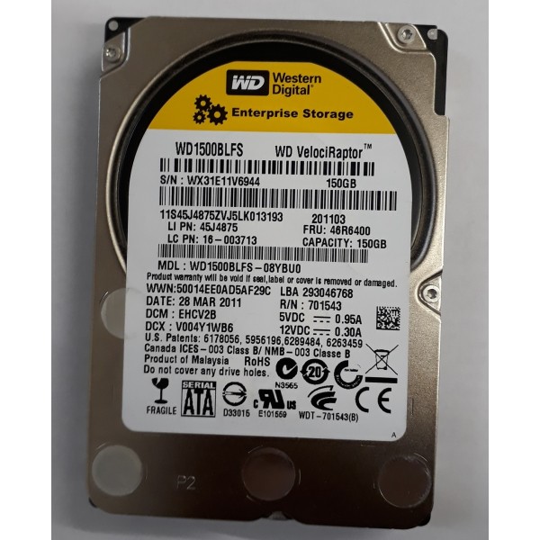 Hard Drive WD WD1500BLFS SATA 2.5" 150 Gigas 10 Krpm