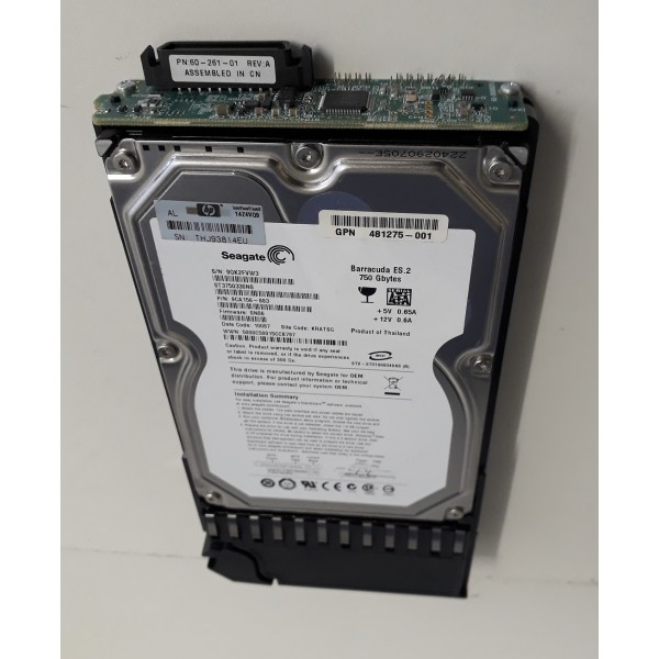 Disque dur HP 481275-001 SATA 3.5" 750 Gigas 7200 Rpm