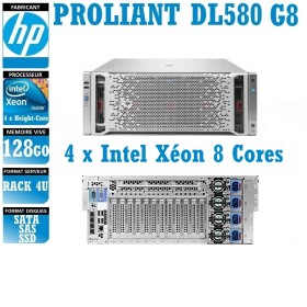 SERVER HP Proliant DL580 G8 4 x Xeon Eight Core E7-4820 V2 128 Go Rack 4U