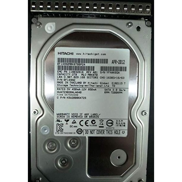 Disque dur HITACHI HUA723020ALA640 SATA 3.5" 2000 Gigas 7200 Rpm