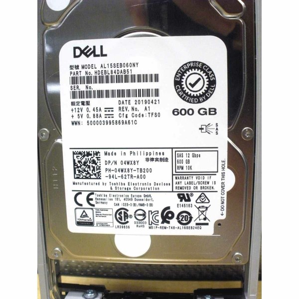 Disque Dur DELL SAS 2.5 10 Krpm 600 Gb 4WX8Y